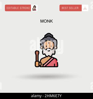 Monk Simple vector icon. Stock Vector