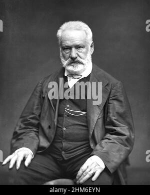 A portrait of the French writer Victor Hugo, author of Les Misèrables, from 1876 when he was 74 yrs old Stock Photo