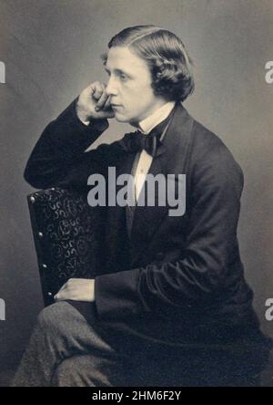 A portrait of the author Lewis Carroll (real name Charles Lutwidge Dodgson), author of Alice in Wonderland, from 1857 when he was 25 years old
