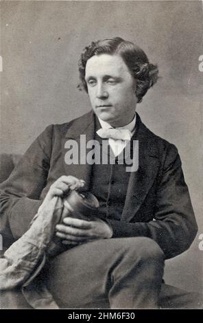 A portrait of the author Lewis Carroll (real name Charles Lutwidge Dodgson), author of Alice in Wonderland, from 1863 when he was 31 years old