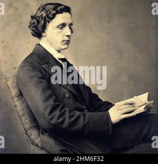 A portrait of the author Lewis Carroll (real name Charles Lutwidge Dodgson), author of Alice in Wonderland, from 1863 when he was 31 years old