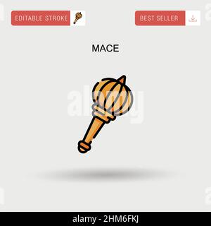 Mace Simple vector icon. Stock Vector