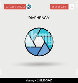 Diaphragm Simple vector icon. Stock Vector
