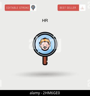 Hr Simple vector icon. Stock Vector