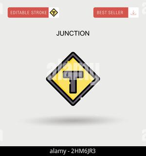 Junction Simple vector icon. Stock Vector