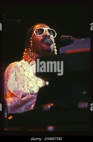Stevie Wonder performing circa 1970's Credit: Jeffrey Mayer / Rock