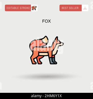 Fox Simple vector icon. Stock Vector