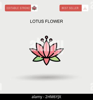 Lotus flower Simple vector icon. Stock Vector