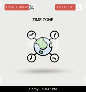 Time zone Simple vector icon. Stock Vector