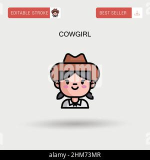 Cowgirl Simple vector icon. Stock Vector