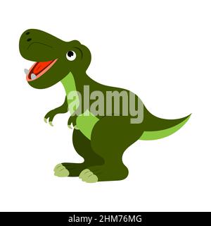 cute cartoon dinosaur baby tyrannosaurus. vector isolated on white background Stock Vector