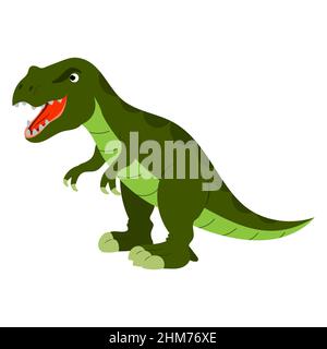 cute cartoon dinosaur baby tyrannosaurus in an egg. vector isolated on a white background Stock Vector