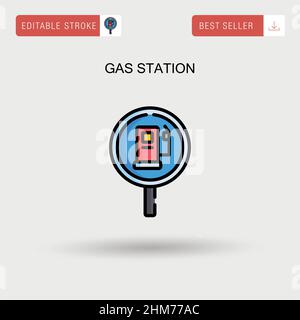 Gas station Simple vector icon. Stock Vector