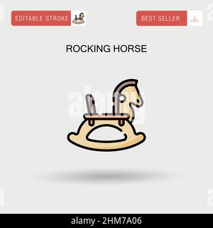 Rocking horse Simple vector icon. Stock Vector