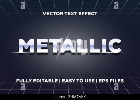 metallic vector text effect fully editable Stock Vector