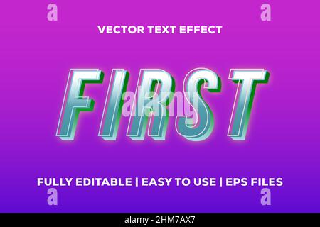 first vector text effect fully editable Stock Vector