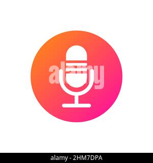 Voice assistant and control, user interface smart speaker isolated pink button. Vector home intelligent voice activated assistant. Hi tech ai artifici Stock Vector