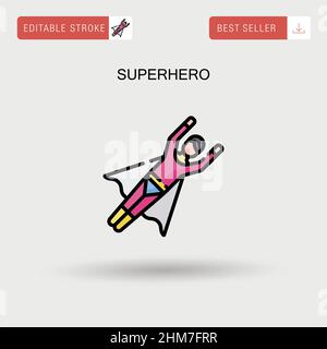 Superhero Simple vector icon. Stock Vector