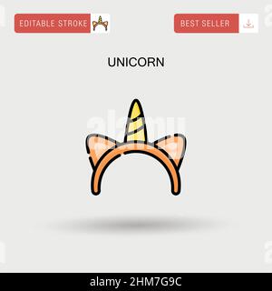 Unicorn Simple vector icon. Stock Vector