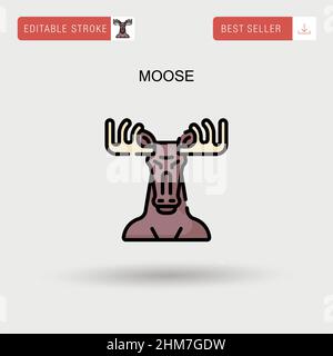 Moose Simple vector icon. Stock Vector