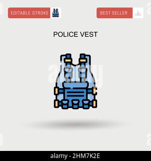 Police vest Simple vector icon. Stock Vector