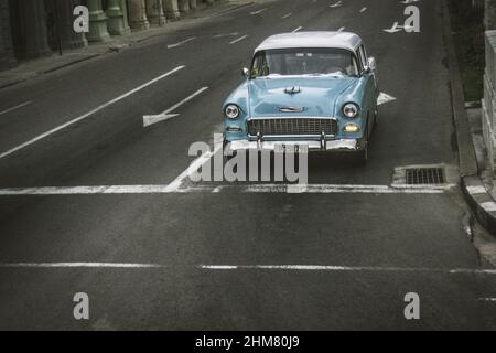 Original and beautiful Chevrolet Belair in the street Stock Photo