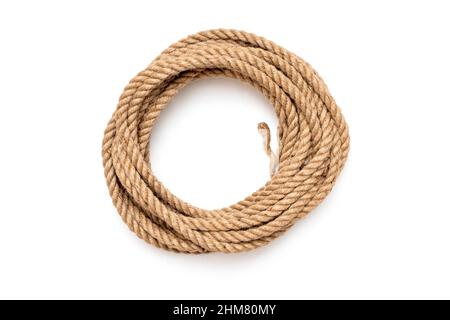 Twisted rope or cord isolated on white Stock Photo