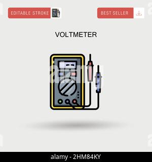 Voltmeter Simple vector icon. Stock Vector