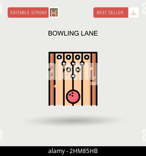 Bowling lane Simple vector icon. Stock Vector