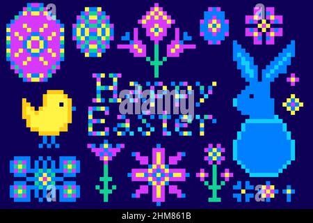 Set of items for Easter design Stock Vector