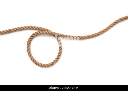 Rope with circle path isolated on white Stock Photo