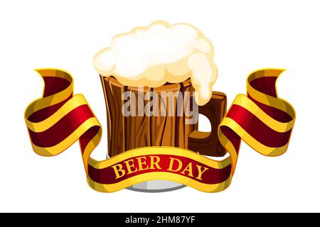 Vector banner with the inscription Beer Day. Stock Vector