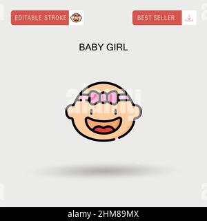 Baby girl Simple vector icon. Stock Vector