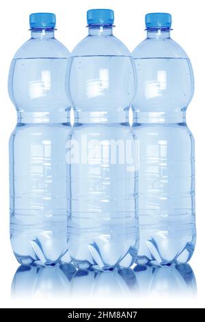 Water bottles collection isolated on a white background Stock Photo