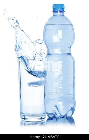 Water glass bottle isolated on a white background Stock Photo