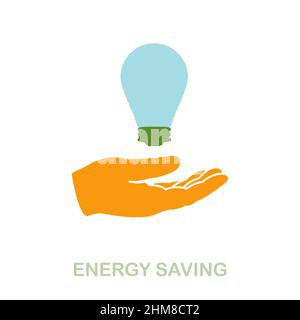 Energy Saving flat icon. Colored element sign from clean energy collection. Flat Energy Saving icon sign for web design, infographics and more. Stock Vector