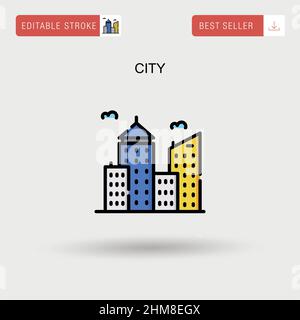Town, city, buildings icon - Simple editable vector EPS file Stock ...