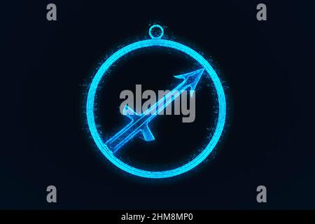 3d rendering  sagittarius Zodiac Sign. Abstract night sky background Stock Photo