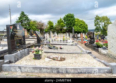 KILLYBEGS, IRELAND - OCTOBER 13 2021 : Cemetry with Atlantic view Stock Photo