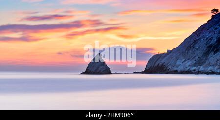 Monte Conero National Park, Sunrise, Seascape, Portonovo, Marche, Italy, Europe Stock Photo