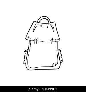Sports hiking backpack. Vector illustration in doodle style Stock Vector