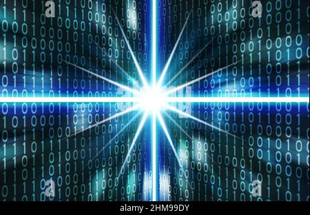 binary abstract background, quantum computing concept Stock Photo