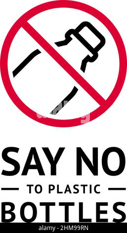No plastic forbidden poster, modern sticker Stock Vector