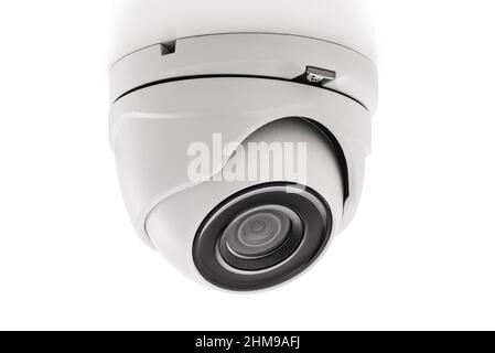 Security Camera isolated on white background with clipping path Stock Photo