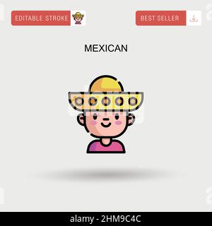 Mexican Simple vector icon. Stock Vector