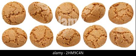 Italian amaretti, almond cookies isolated on white background Stock Photo