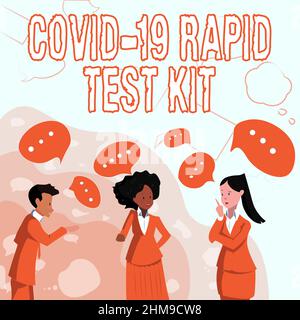 Text sign showing Rapid Test Kit. Concept meaning Emergency medical diagnostic equipment that deliver fast results Illustration Of Partners Building Stock Photo