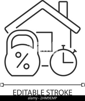 Short term mortgage linear icon Stock Vector