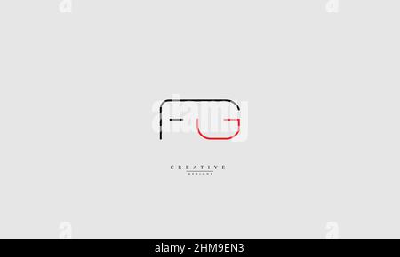 Alphabet letters Initials Monogram logo FG GF F G Stock Vector