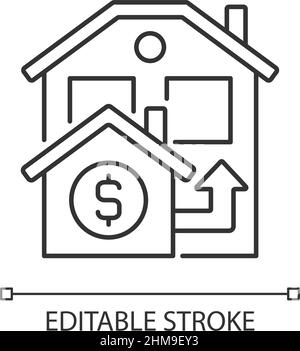 Bridge loan linear icon Stock Vector